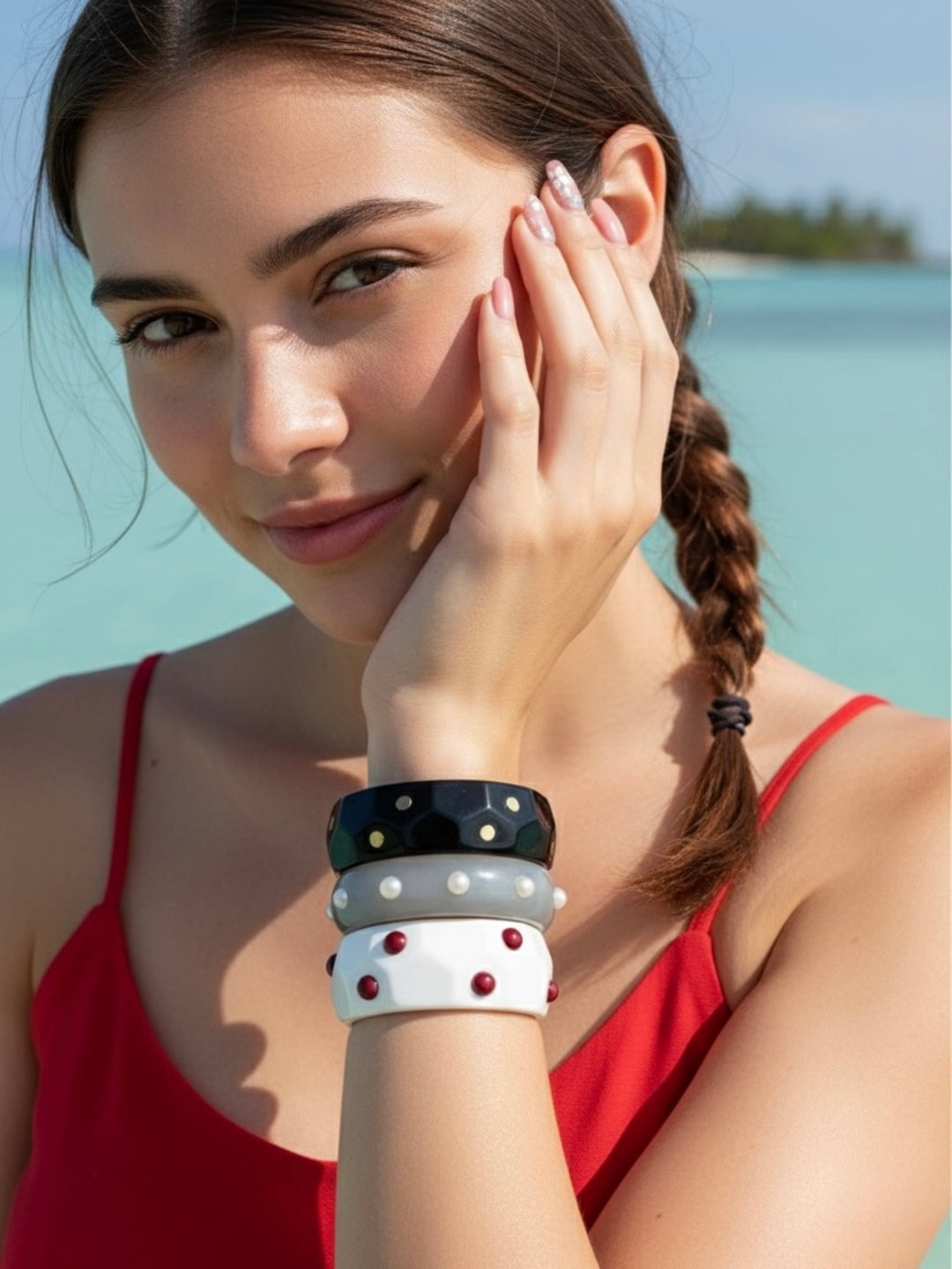 Polka Affair Resin Bangles-Set of 3