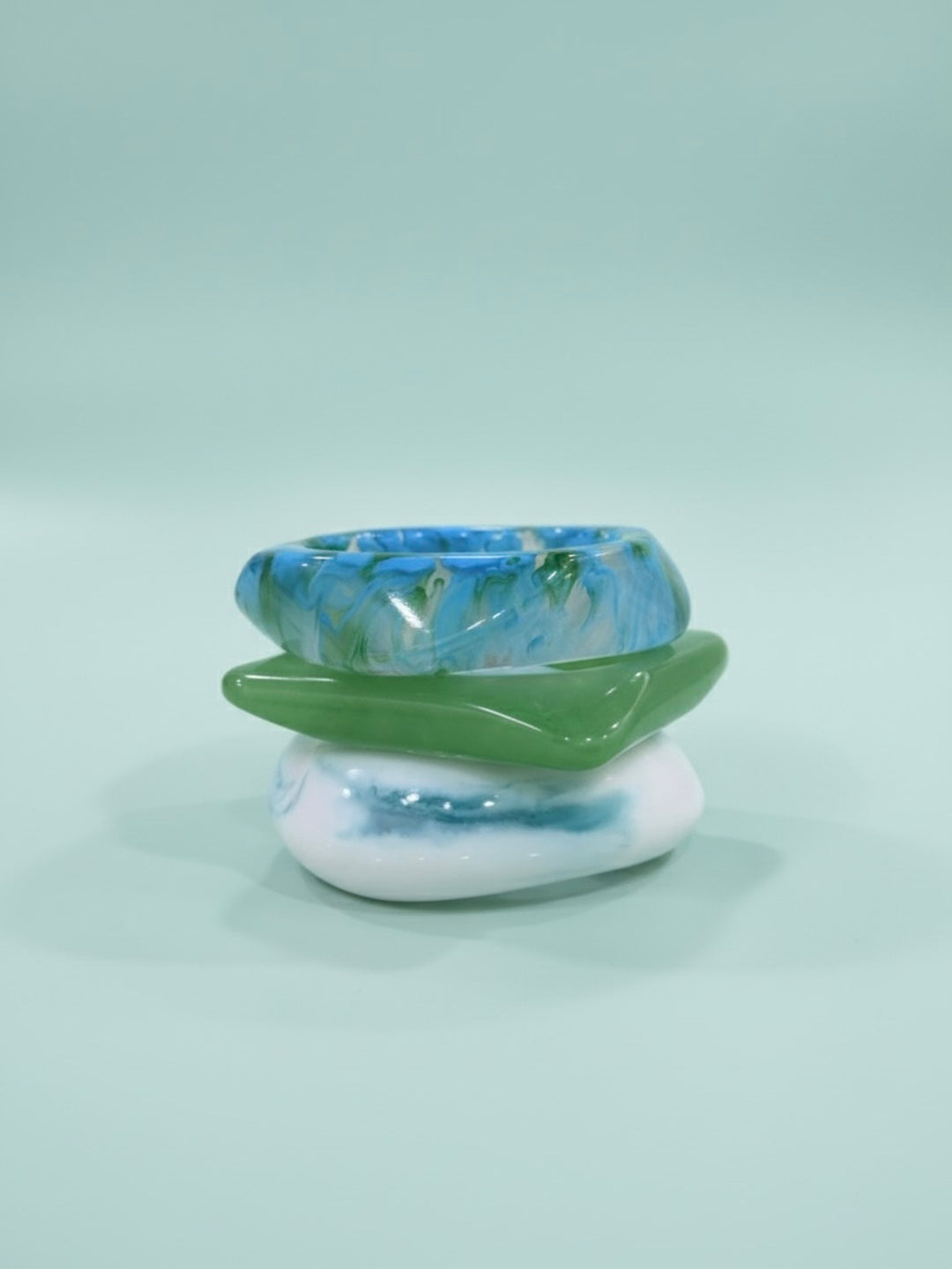 Coral Reef Resin Bangles-Set of 3