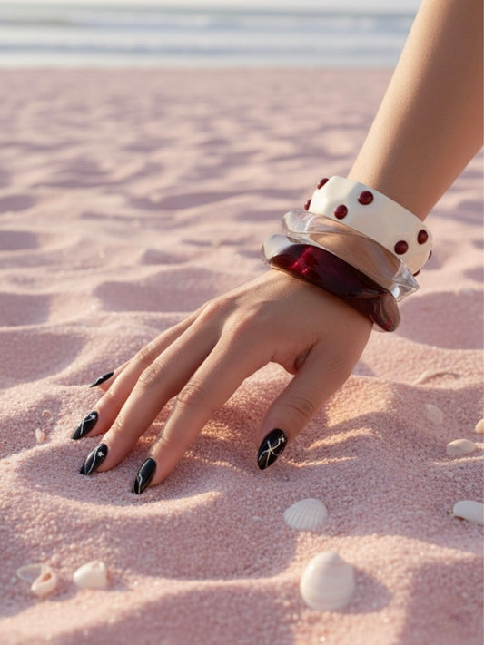 Coastline Crush Resin Bangles-Set of 3