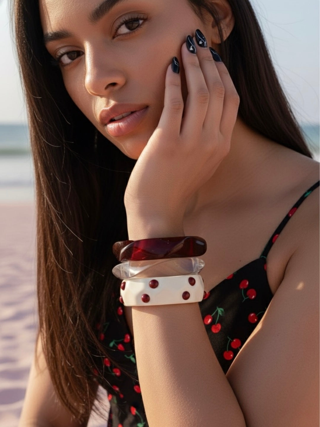 Coastline Crush Resin Bangles-Set of 3