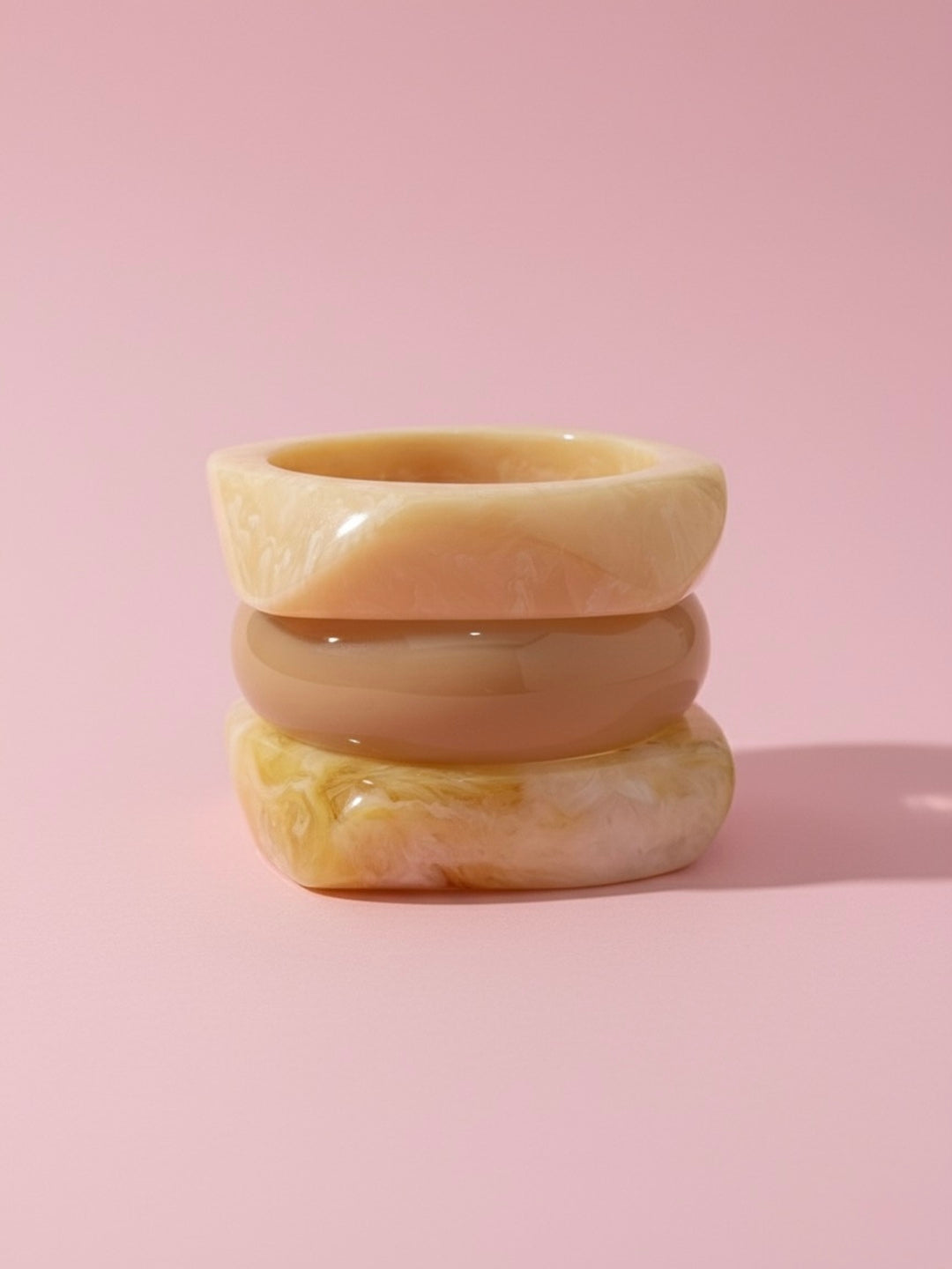 Vanilla Latte Resin Bangles-Set of 3