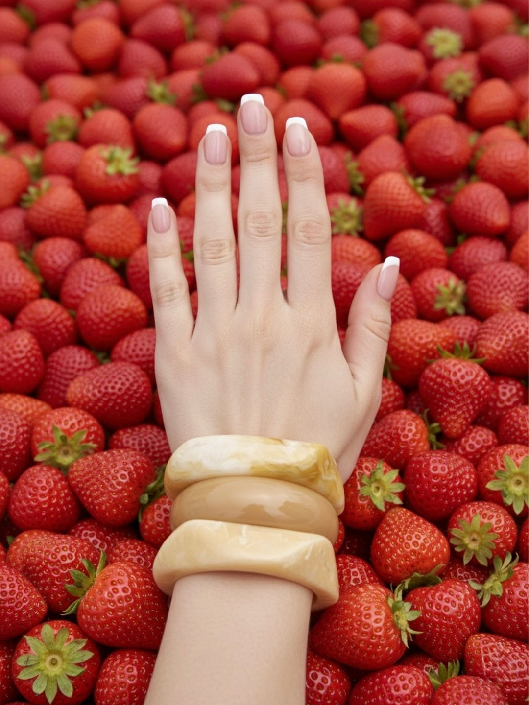 Vanilla Latte Resin Bangles-Set of 3