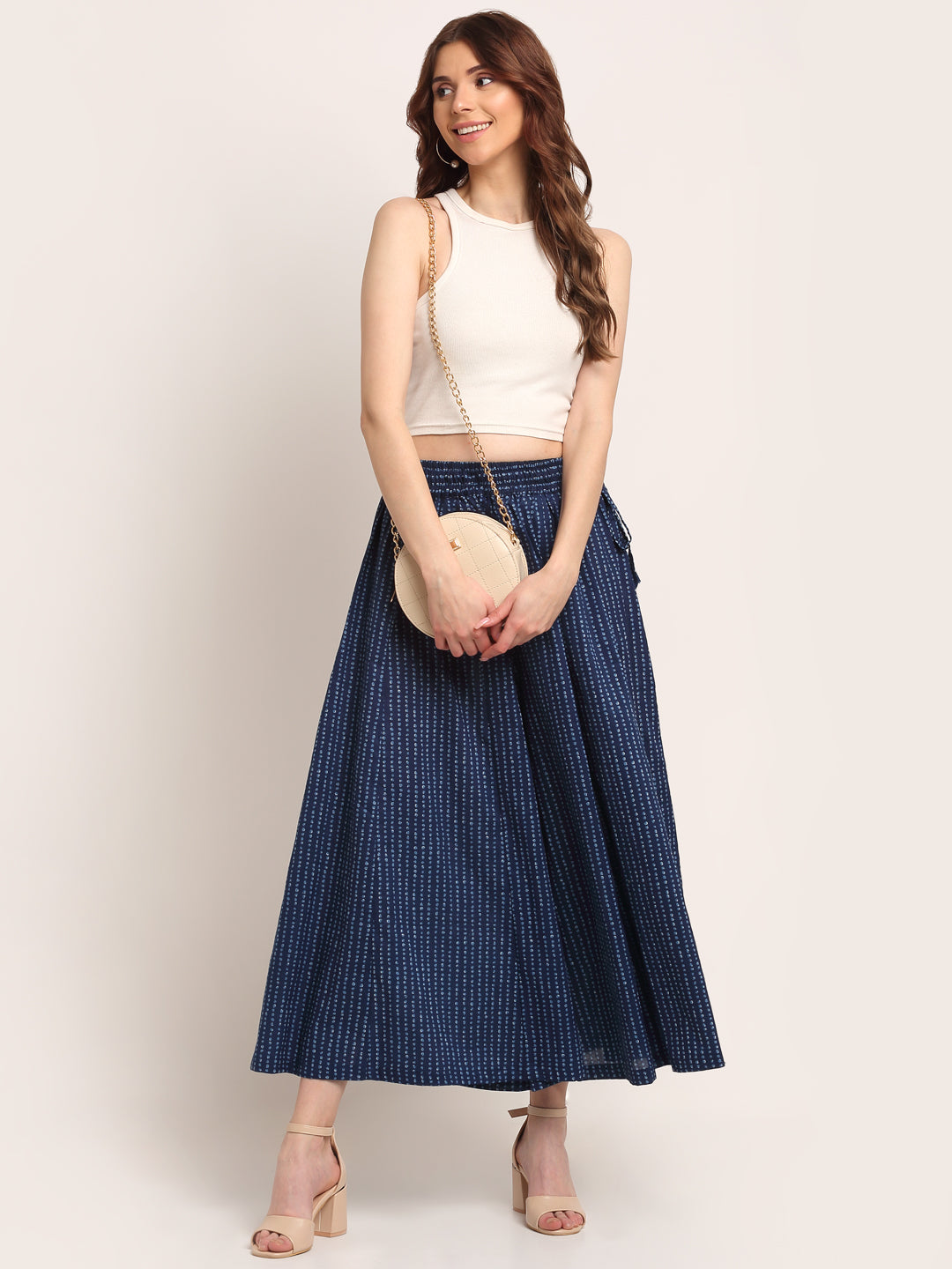 Indigo Dot Cotton Kali Palazzo