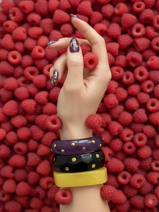 Glimmer Resin Bangles-Set of 3