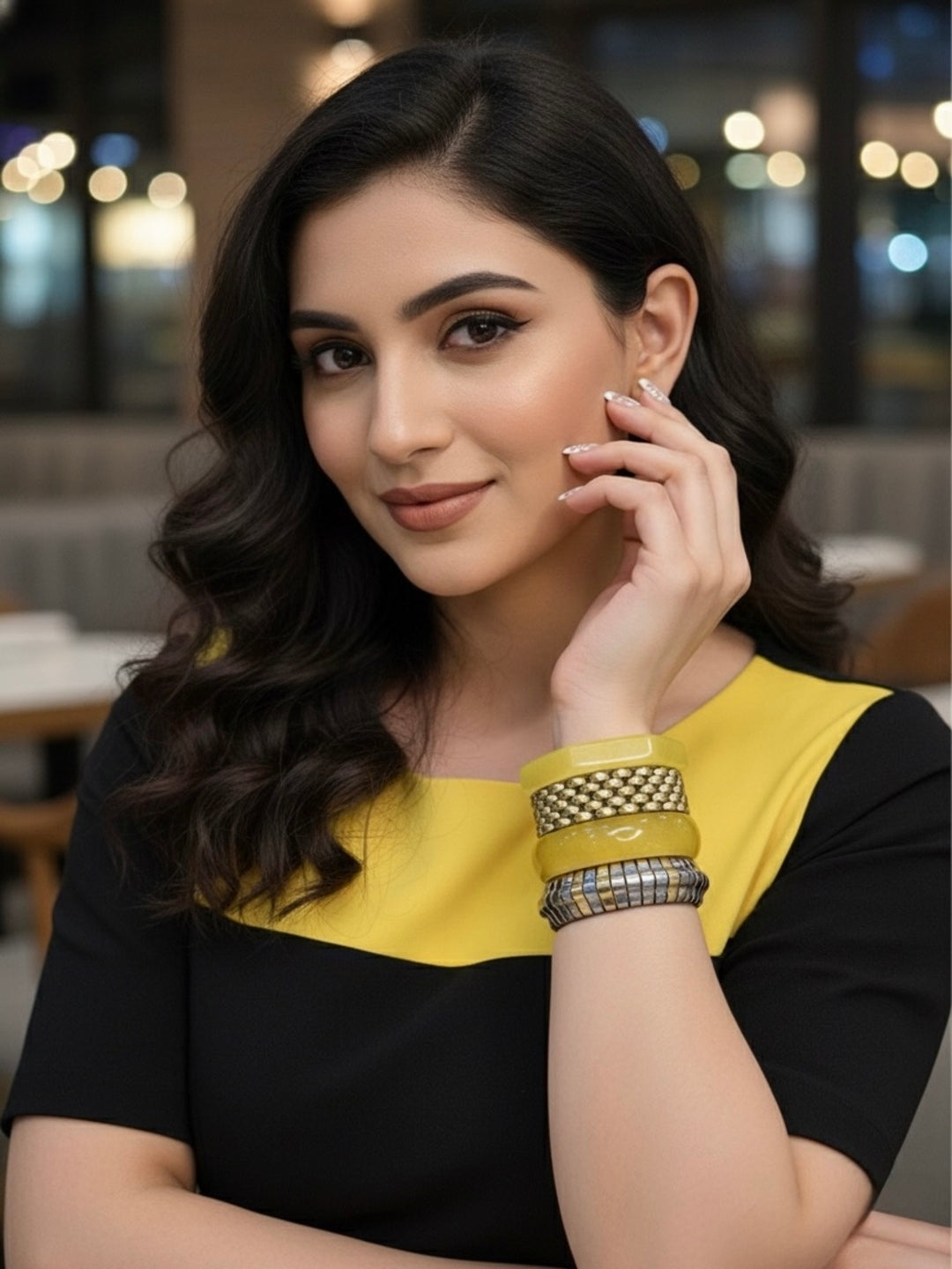 Sun Glow Resin Bangles-Set of 4