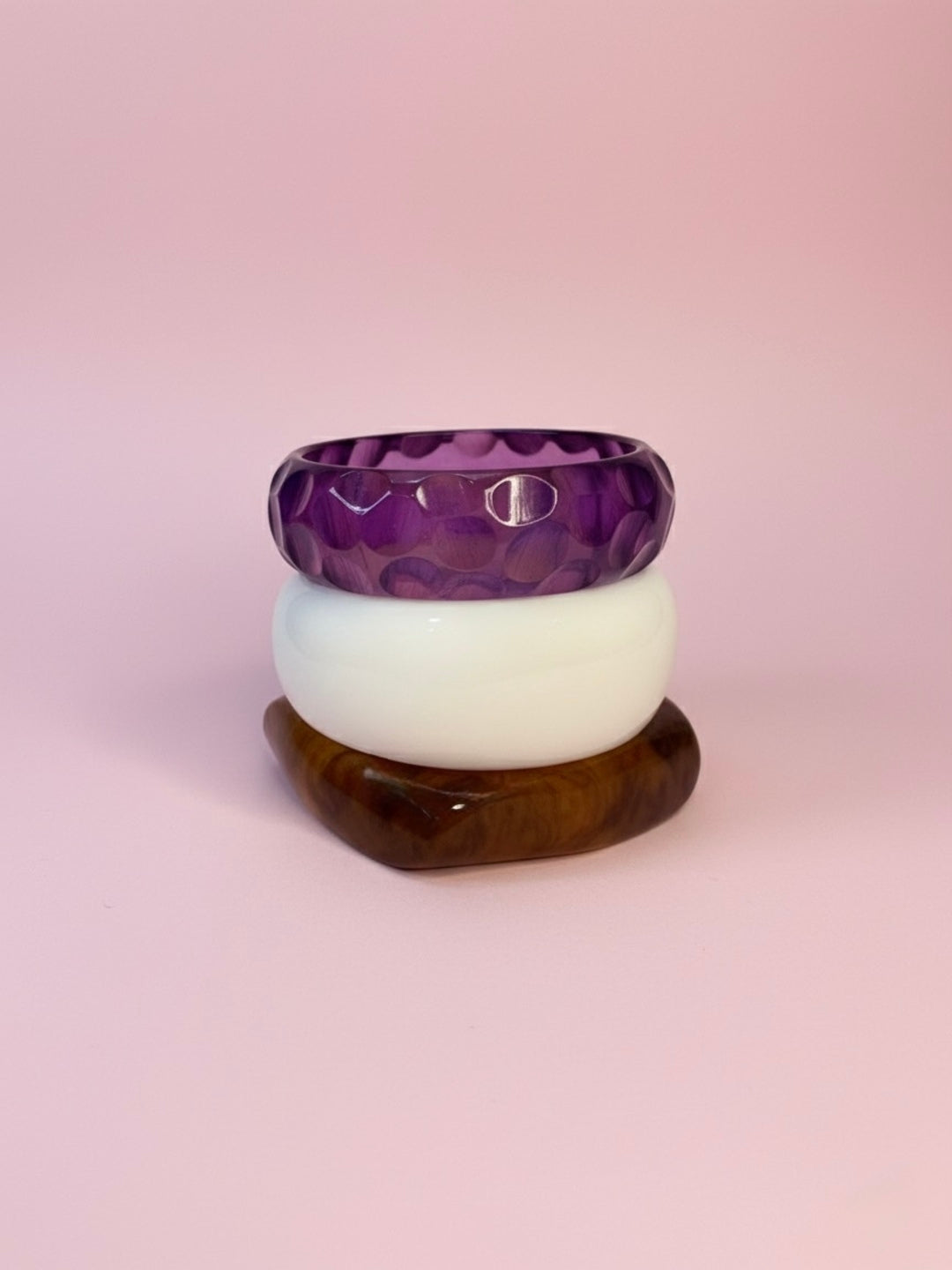 Pebble Resin Bangles-Set of 3