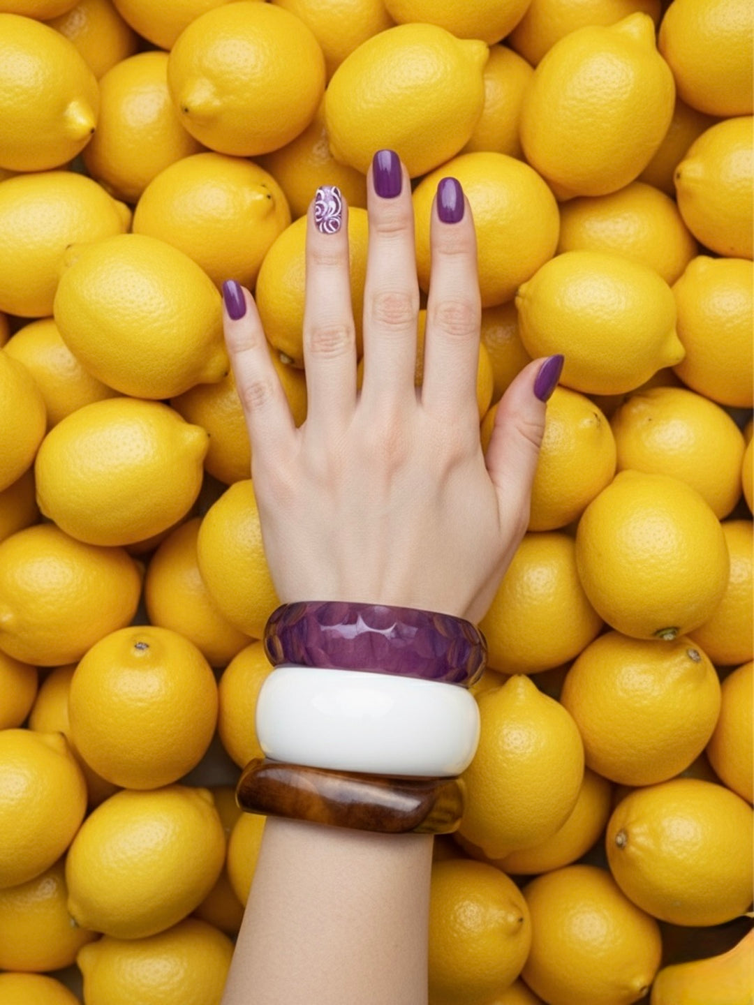 Pebble Resin Bangles-Set of 3