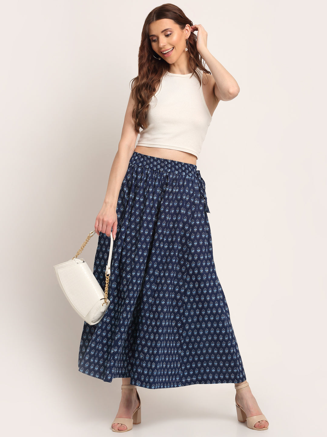 Indigo Diya Cotton Kali Palazzo