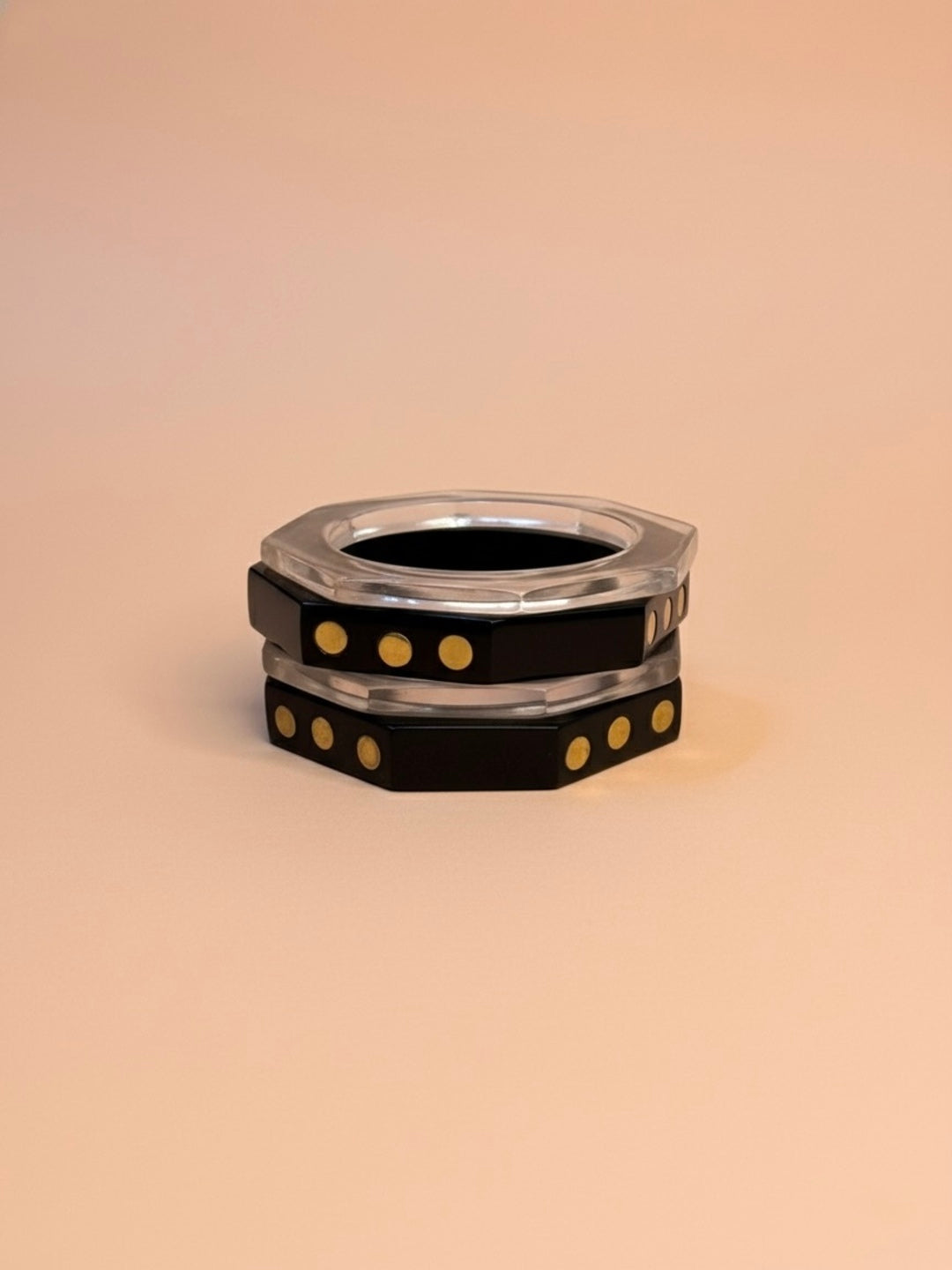 Black Ice Resin Bangles-Set of 4