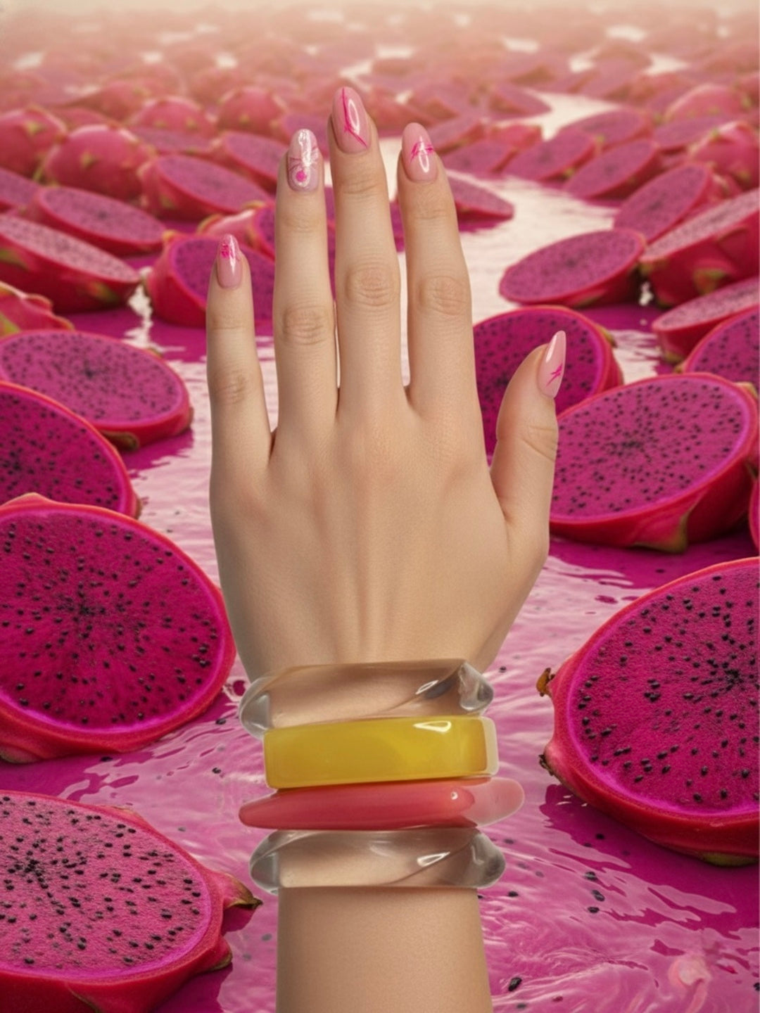 Grapefruit Resin Bangles-Set of 3