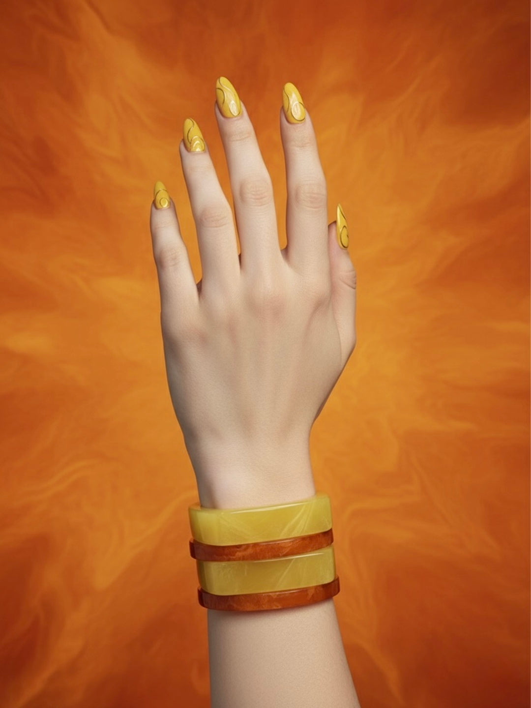 Lime Life Resin Bangles-Set of 4