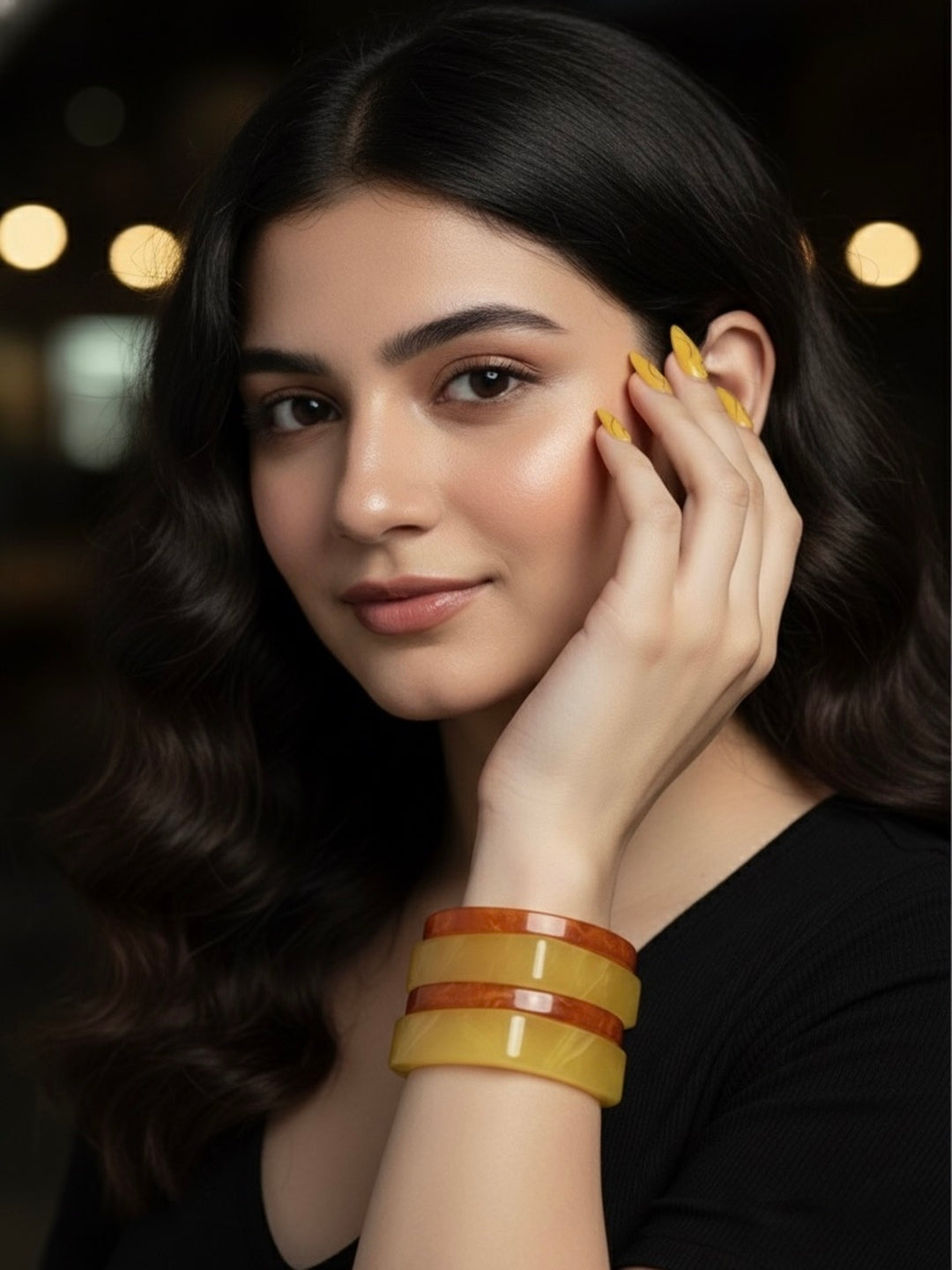 Lime Life Resin Bangles-Set of 4