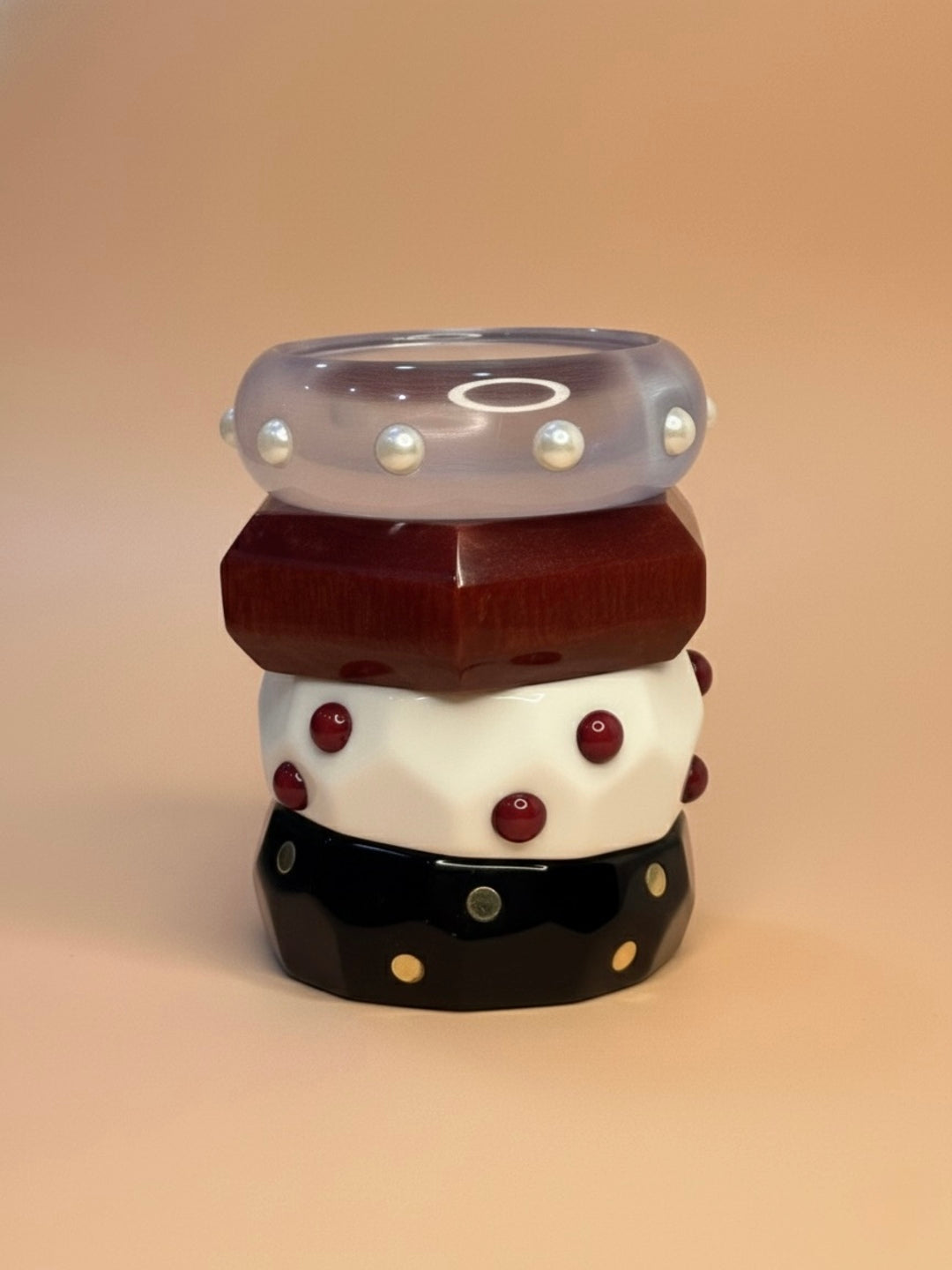 Polka Buzz Resin Bangles-Set of 4