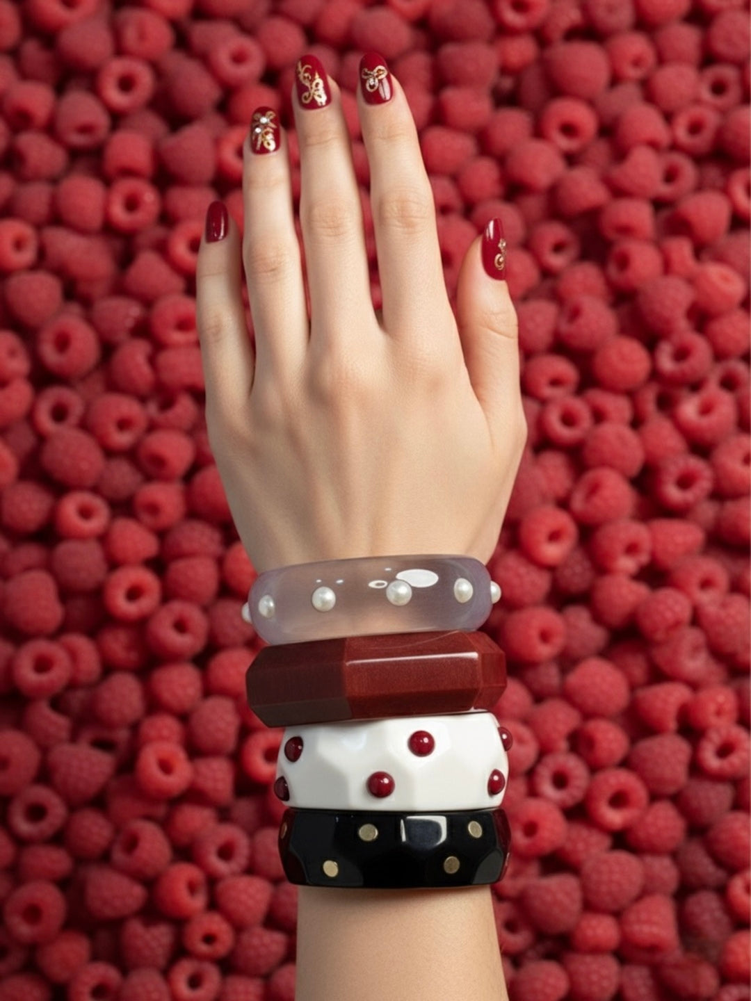 Polka Buzz Resin Bangles-Set of 4