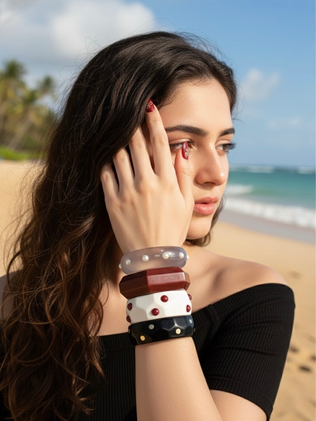 Polka Buzz Resin Bangles-Set of 4