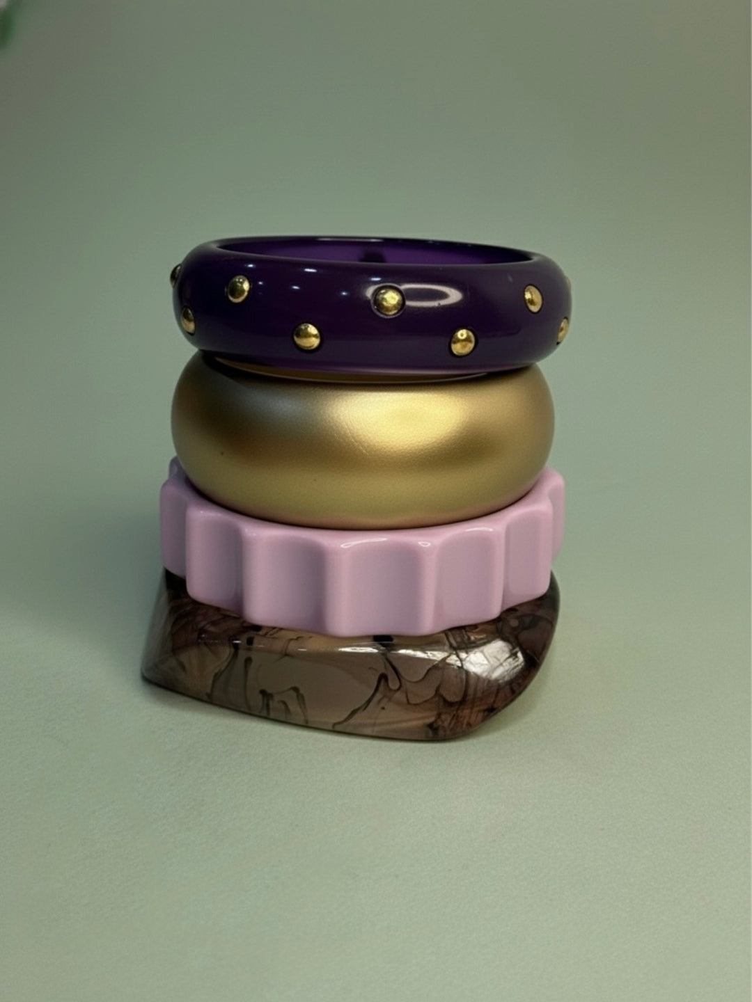 Coral Kiss Resin Bangles-Set of 4