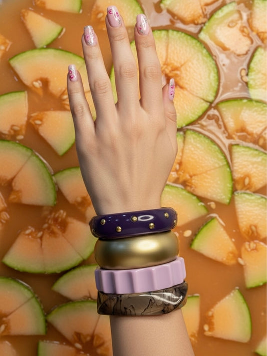 Coral Kiss Resin Bangles-Set of 4