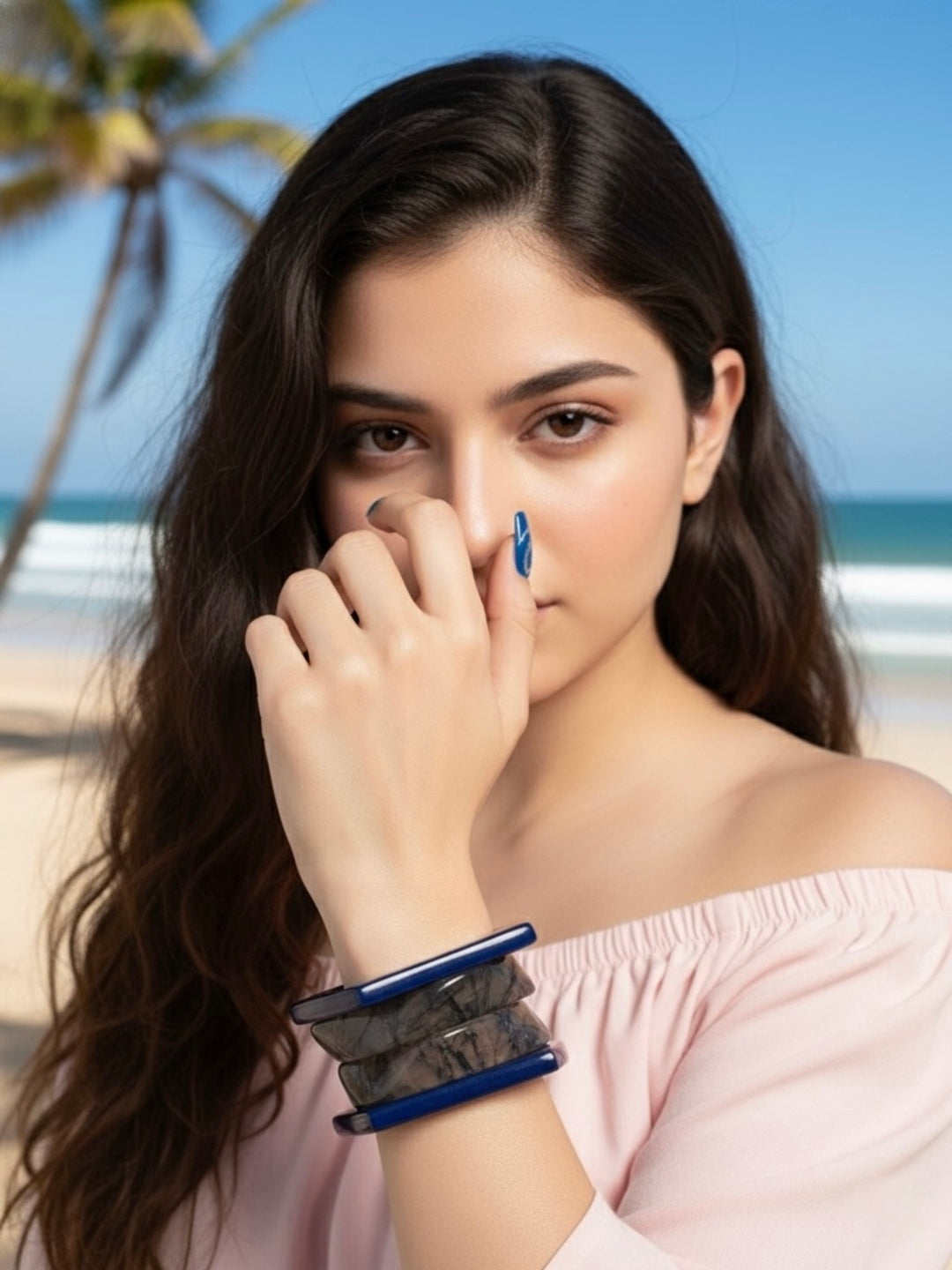 Ocean Dip Resin Bangles-Set of 4