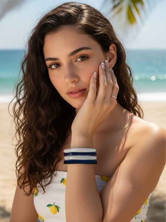 Sea Swirl Resin Bangles-Set of 4