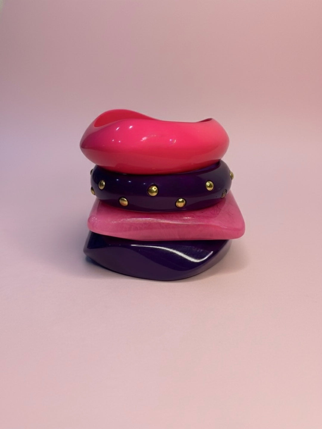 Blush Bomb Resin Bangles-Set of 4