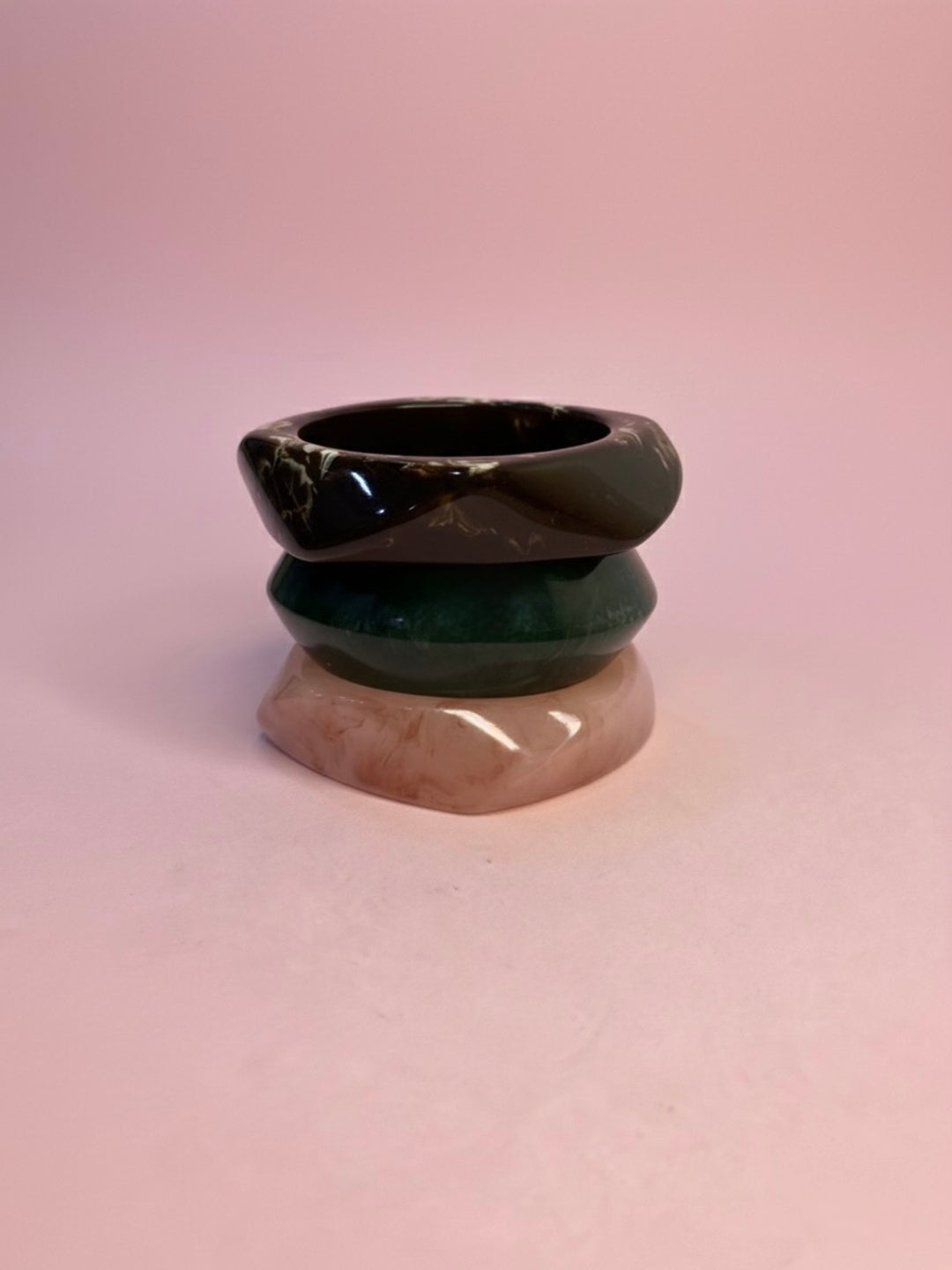 Espresso Tonic Resin Bangles-Set of 3