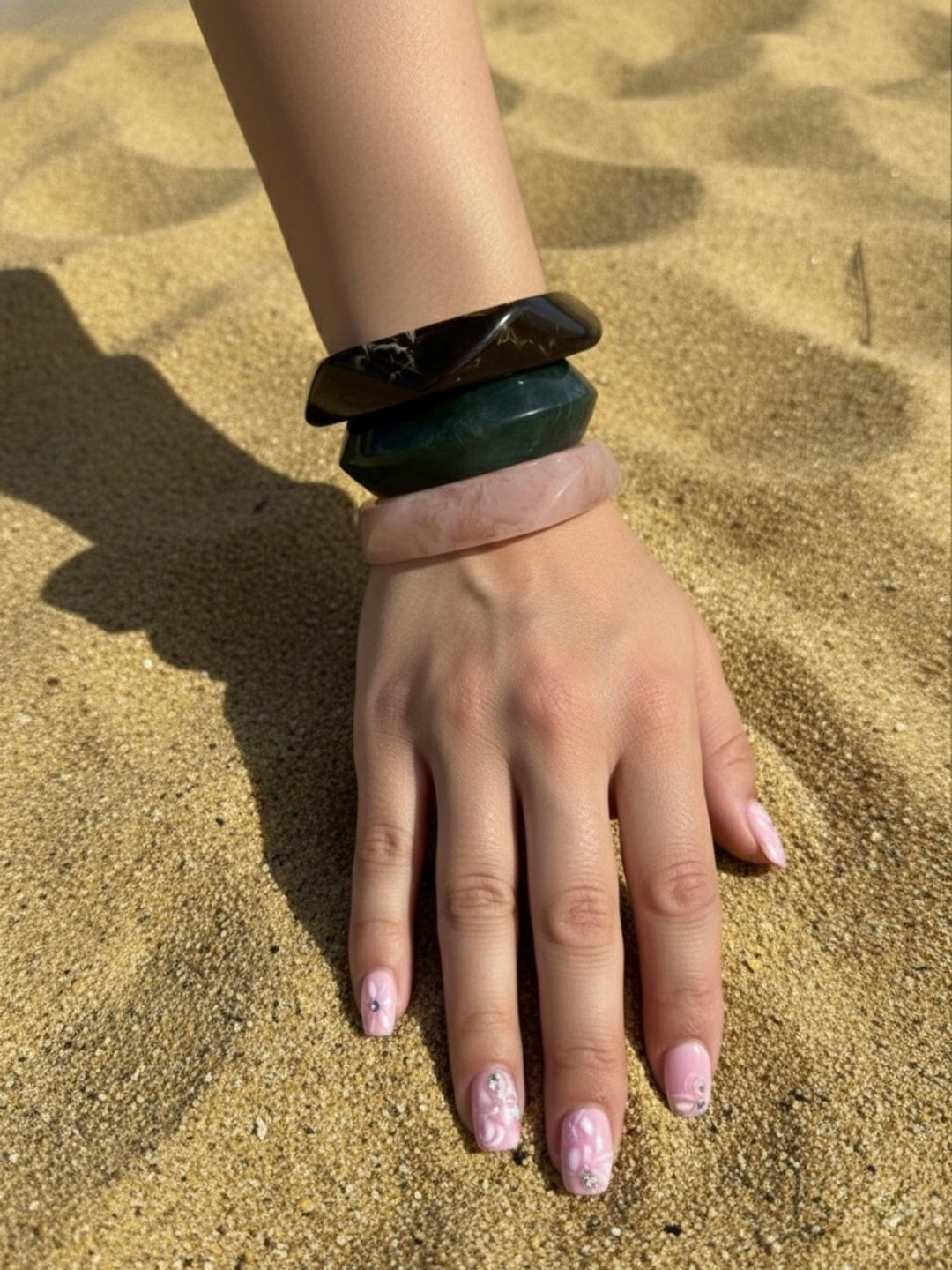 Espresso Tonic Resin Bangles-Set of 3