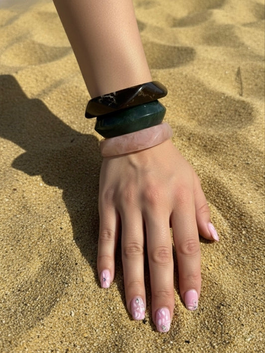 Espresso Tonic Resin Bangles-Set of 3