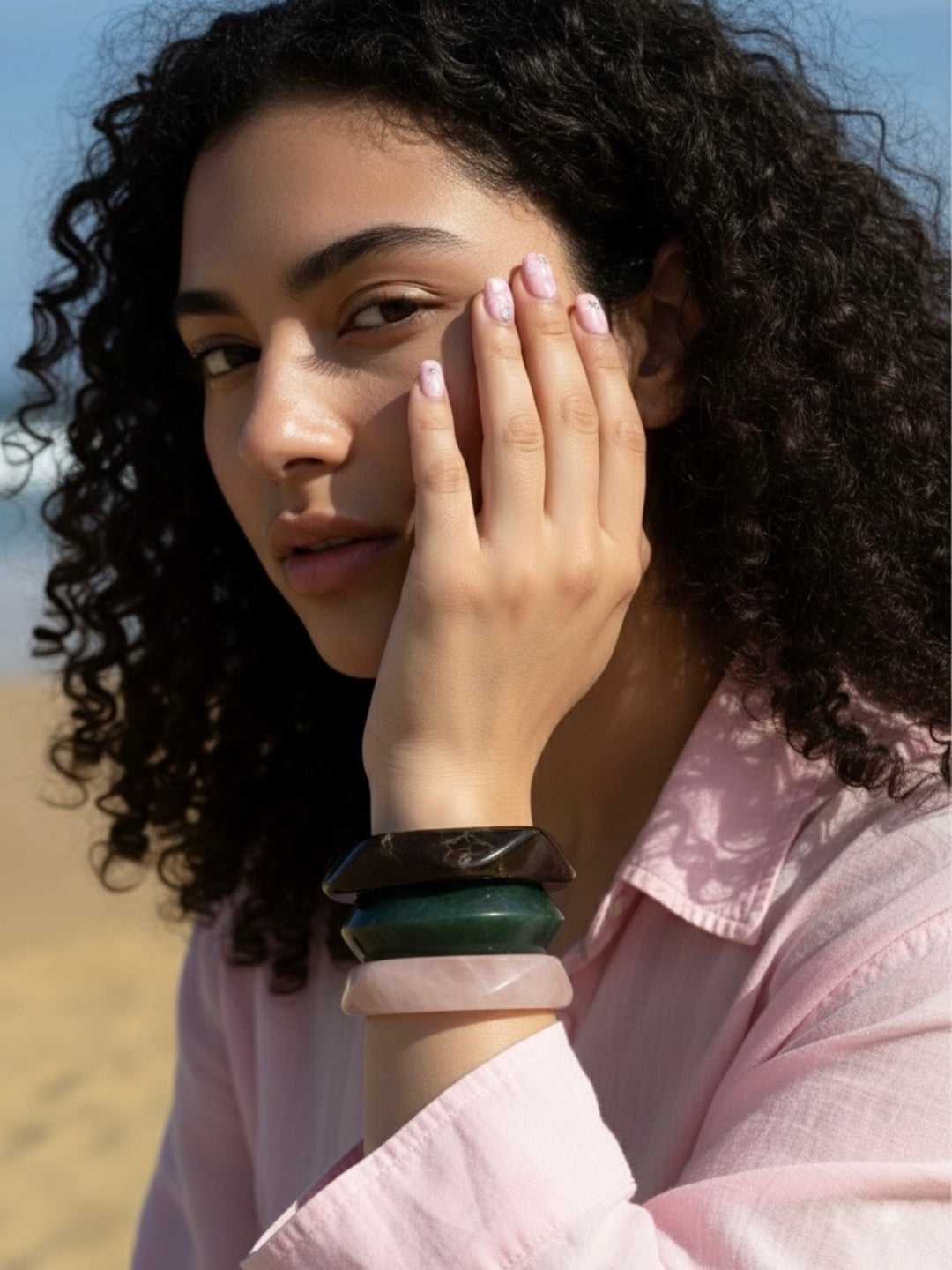 Espresso Tonic Resin Bangles-Set of 3