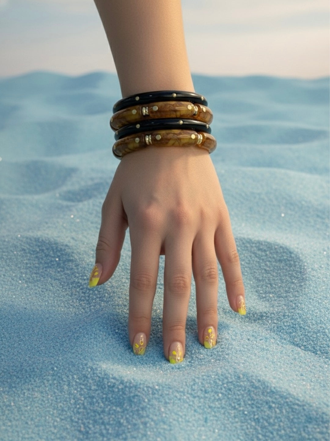 Cold Brew Resin Bangles-Set of 4