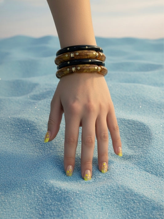 Cold Brew Resin Bangles-Set of 4