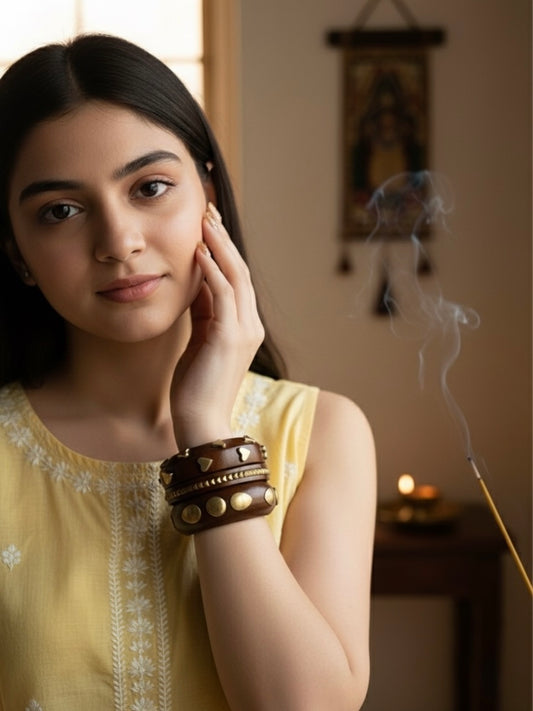 Taare Wooden Bangles-Set of 3