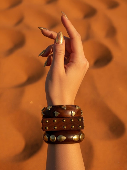 Kiara Wooden Bangles-Set of 3