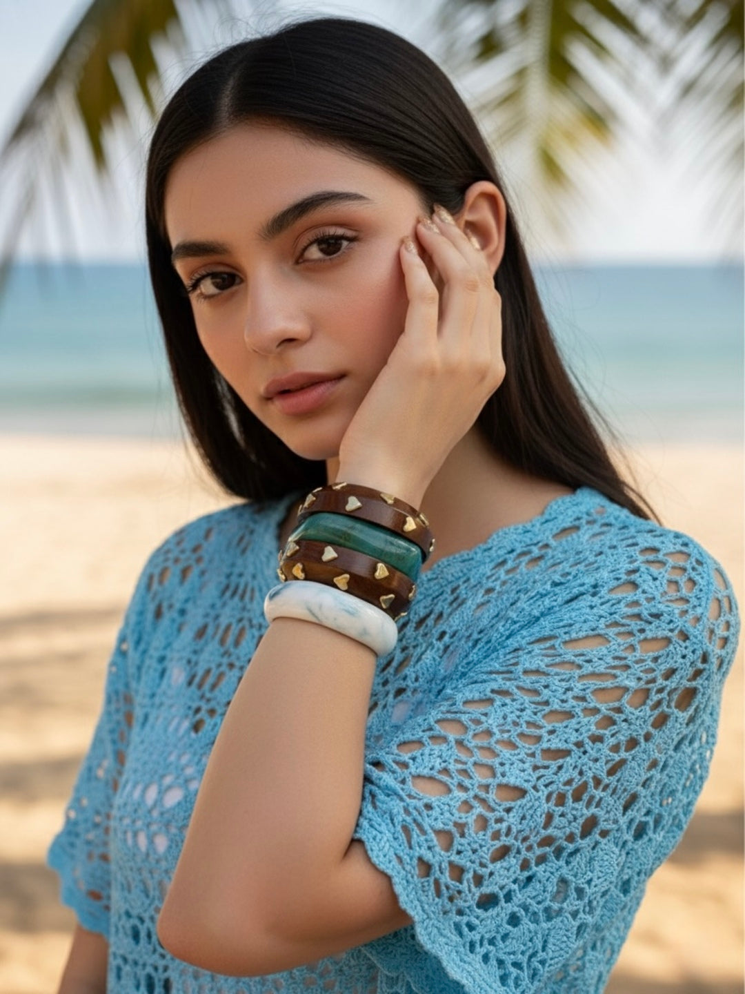 Ira Wooden Bangles-Set of 4