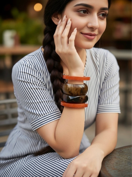 Tangy Sand Resin Bangles-Set of 4