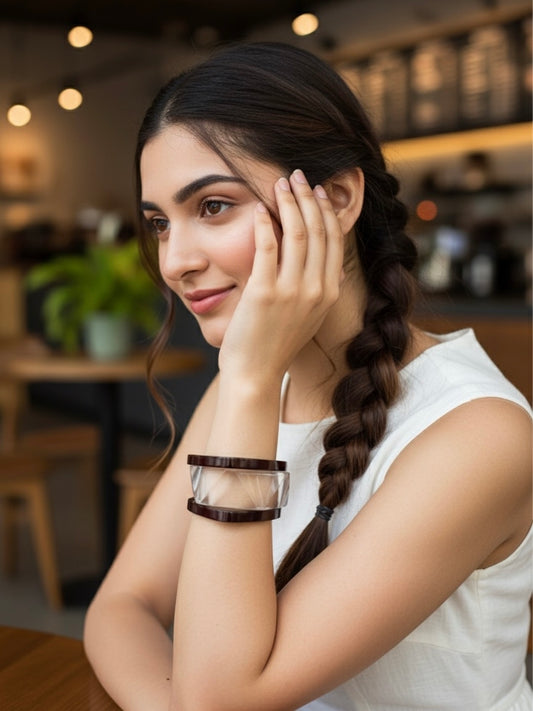 Plum Jar Resin Bangles-Set of 3