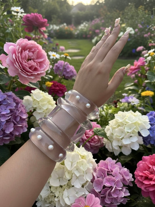 Shelly Belly Resin Bangles-Set of 5