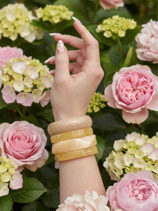 Butter Resin Bangles-Set of 4