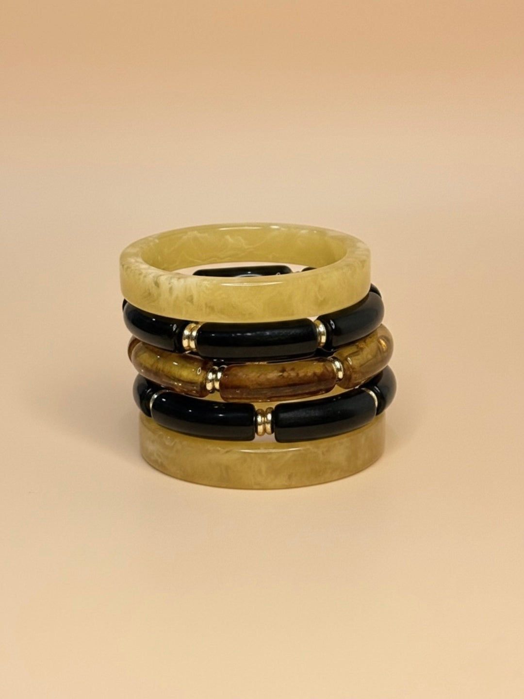 Caramel Frappe Resin Bangles-Set of 5