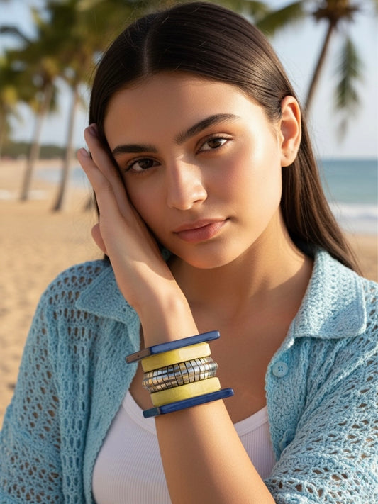 Pina Colada Resin Bangles-Set of 5