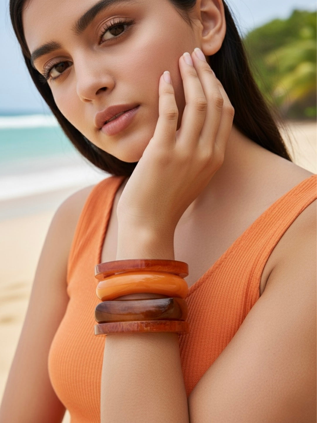 Whiskey Sour Resin Bangles-Set of 4