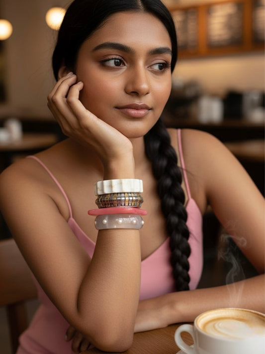 Rose Resin Bangles-Set of 4