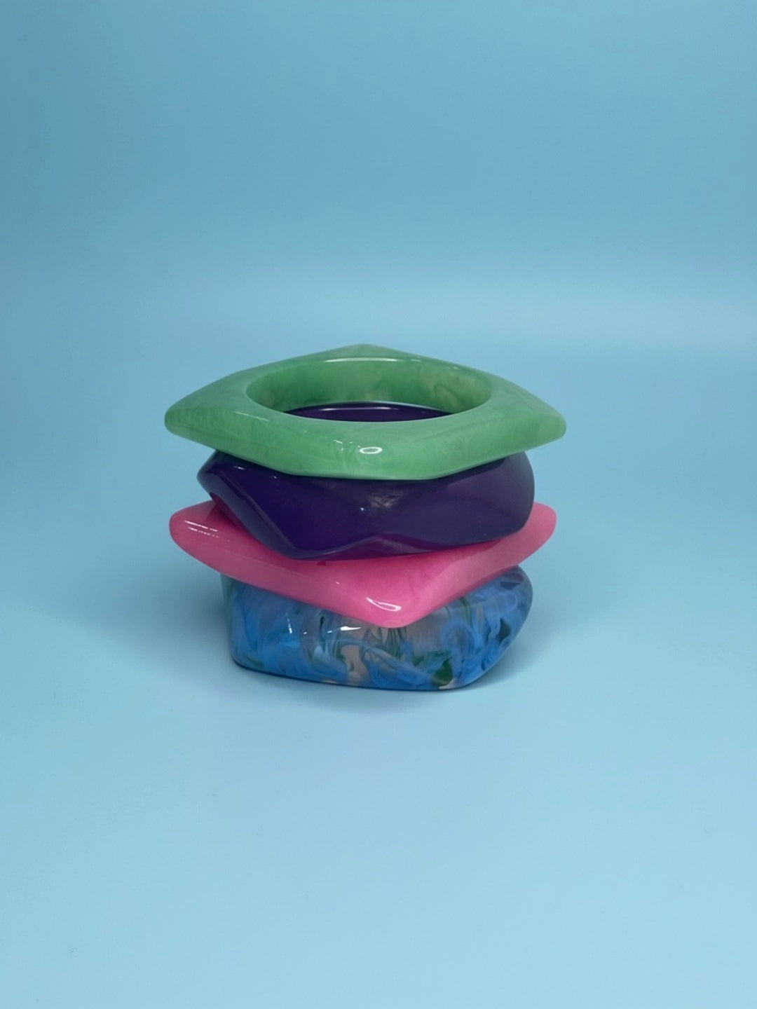 Party Pop Resin Bangles-Set of 4
