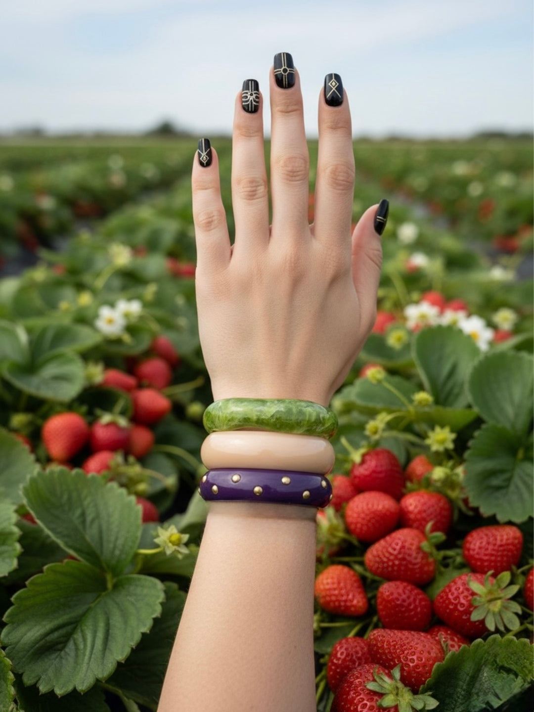 Guava Garden Resin Bangles-Set of 3