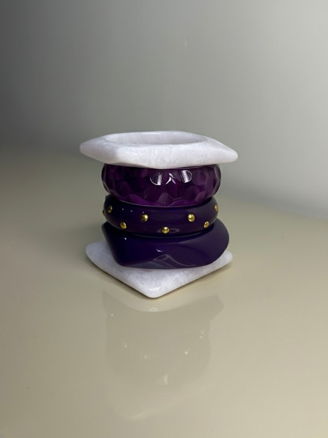 Hidden Grotto Resin Bangles-Set of 5