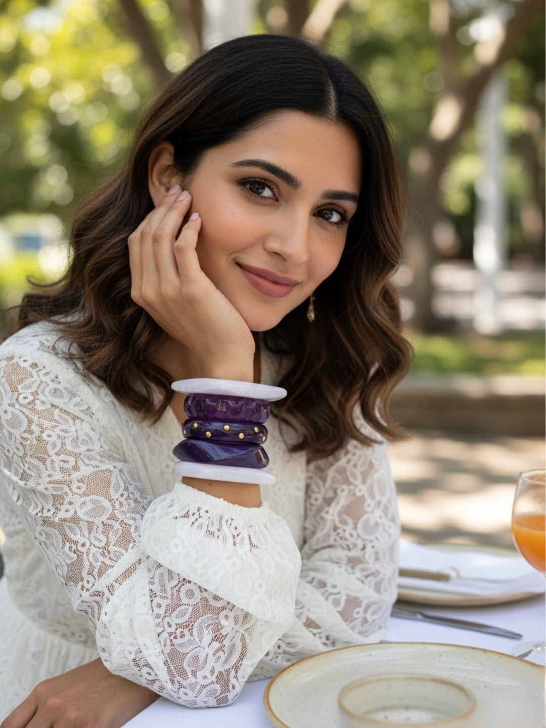Hidden Grotto Resin Bangles-Set of 5