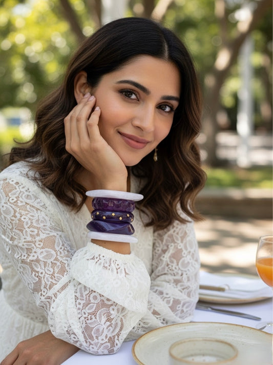 Hidden Grotto Resin Bangles-Set of 5