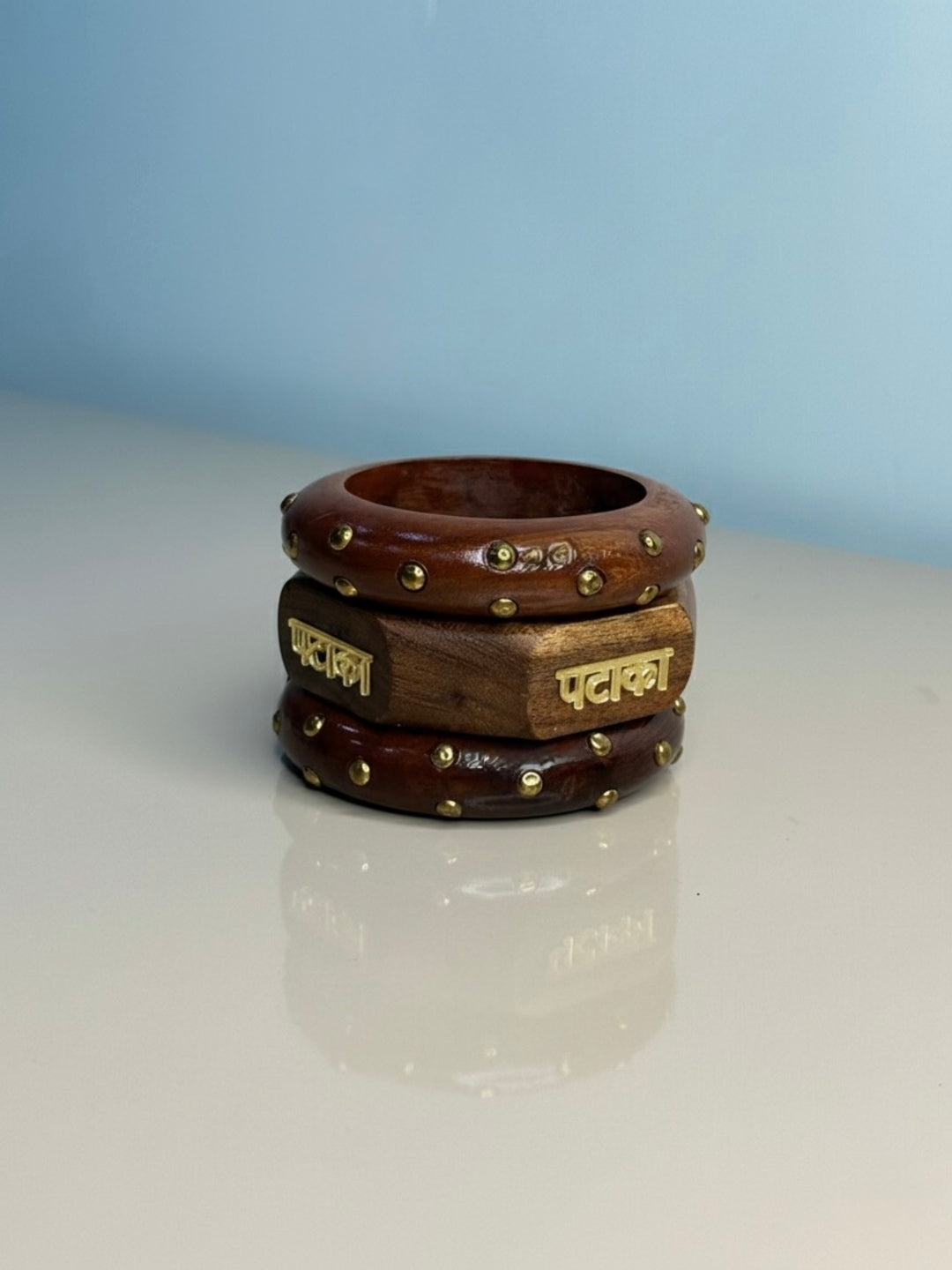 Locked In Wooden Bangles-Set of 3