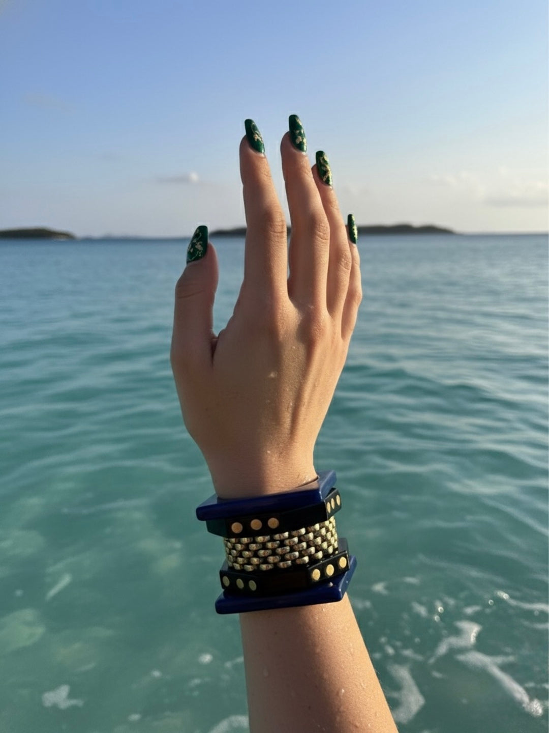 Blue Eyes Resin Bangles-Set of 5