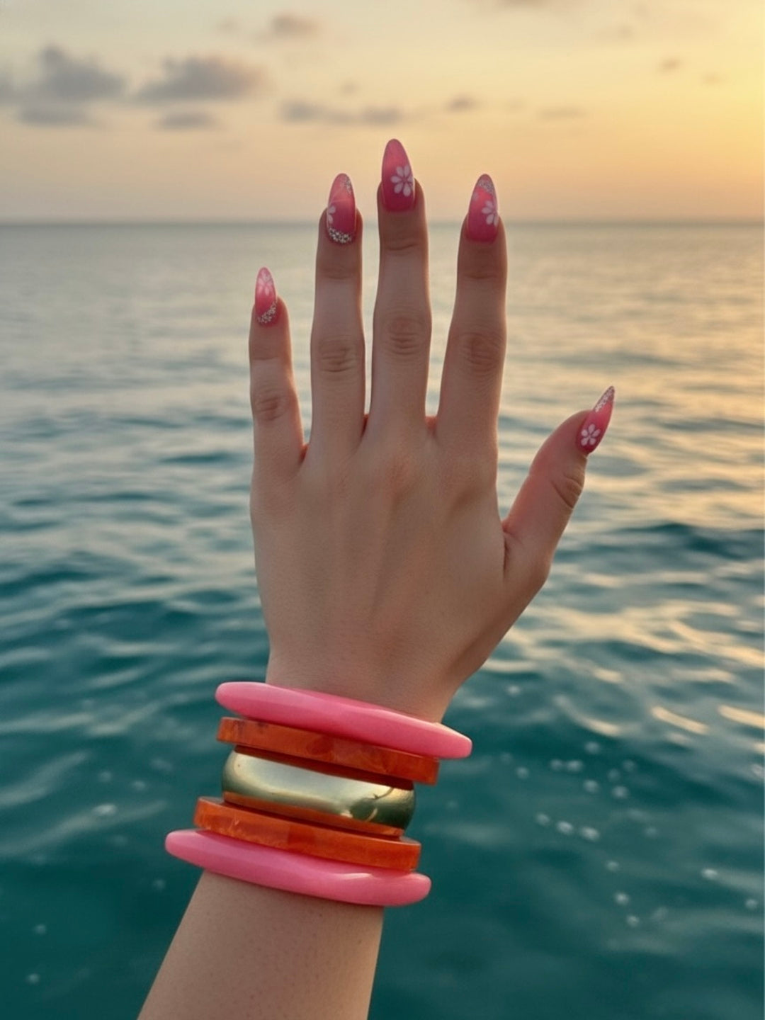 Sun-Kissed Resin Bangles-Set of 5