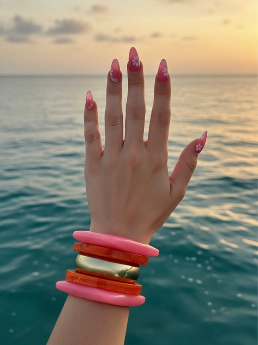 Sun-Kissed Resin Bangles-Set of 5